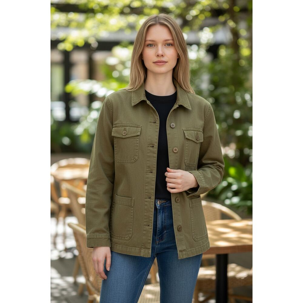 Talula Olive Green Barn Jacket Chore Coat Size Large